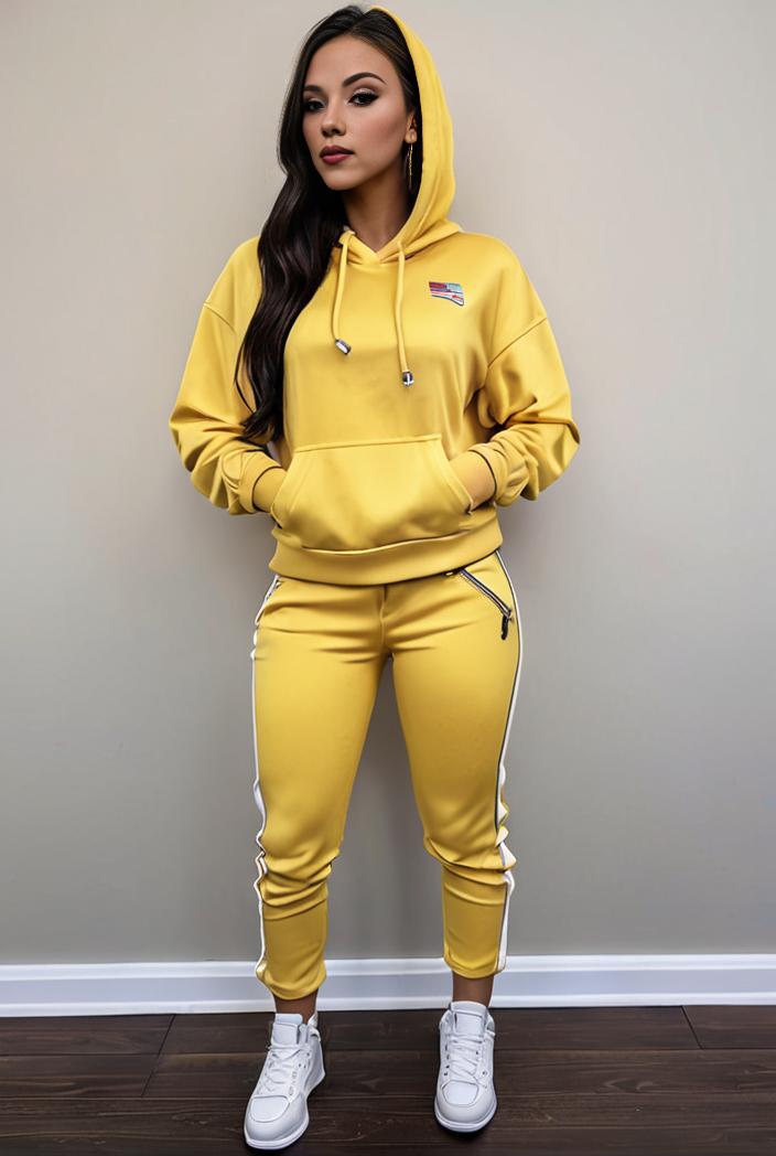 casual drawstring pants and hoodie combo set for women 136950
