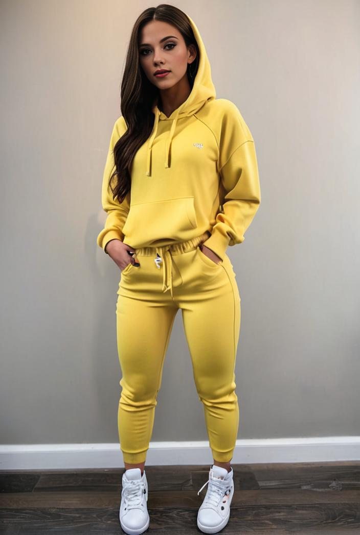 casual drawstring pants and hoodie combo set for women 136952