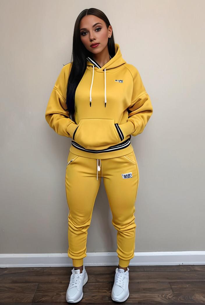 casual drawstring pants and hoodie combo set for women 136954