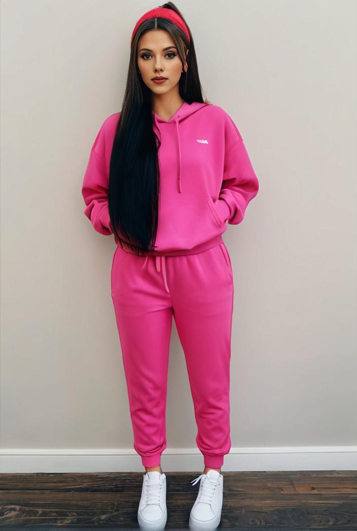 casual drawstring pants and hoodie combo set for women 136955
