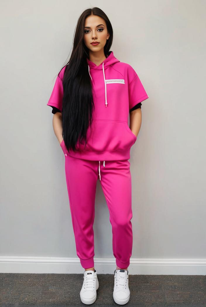 casual drawstring pants and hoodie combo set for women 136961