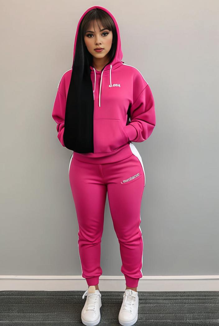casual drawstring pants and hoodie combo set for women 136960