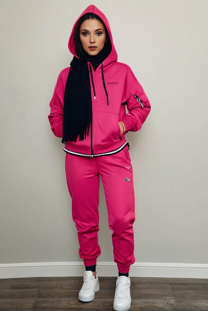 casual drawstring pants and hoodie combo set for women 136962