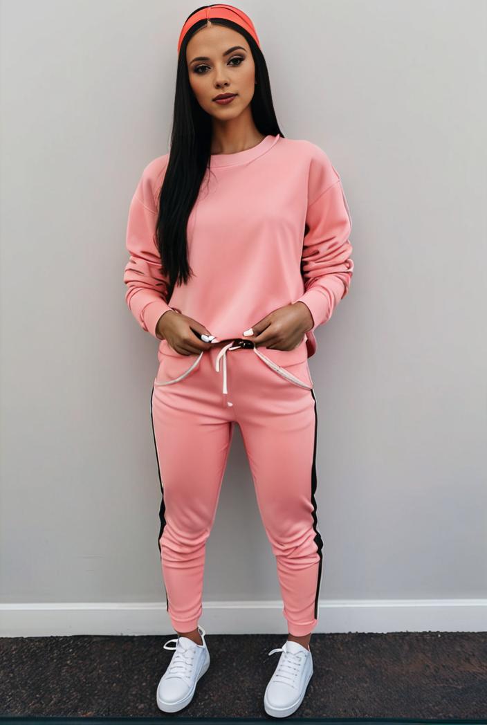 casual drawstring pants and hoodie combo set for women 136963