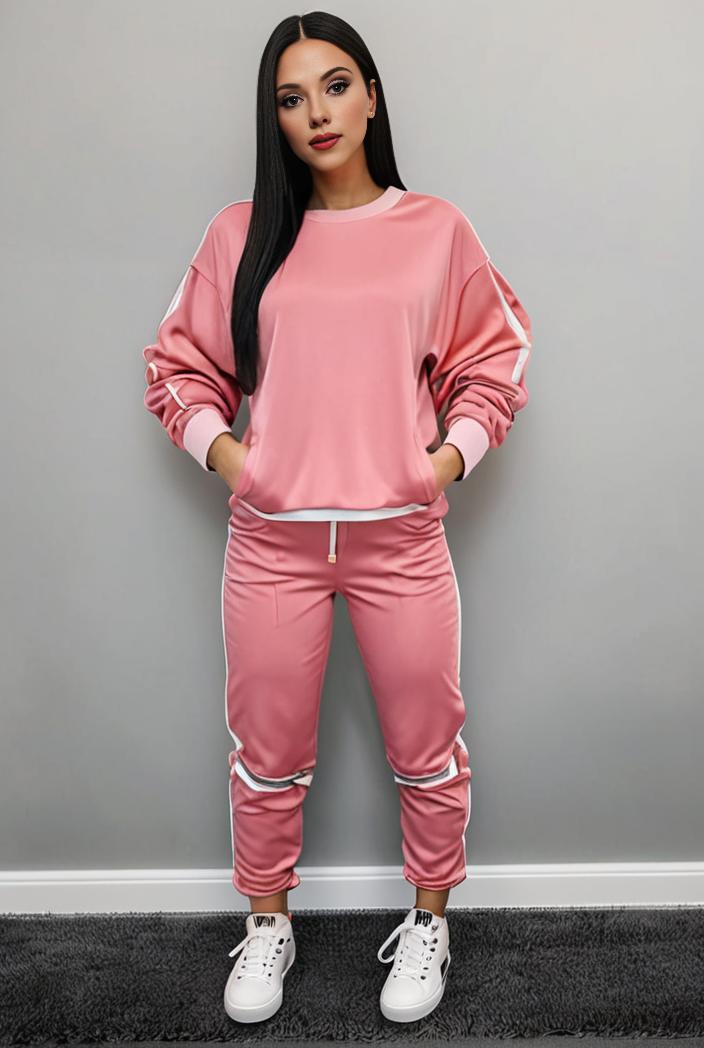 casual drawstring pants and hoodie combo set for women 136964