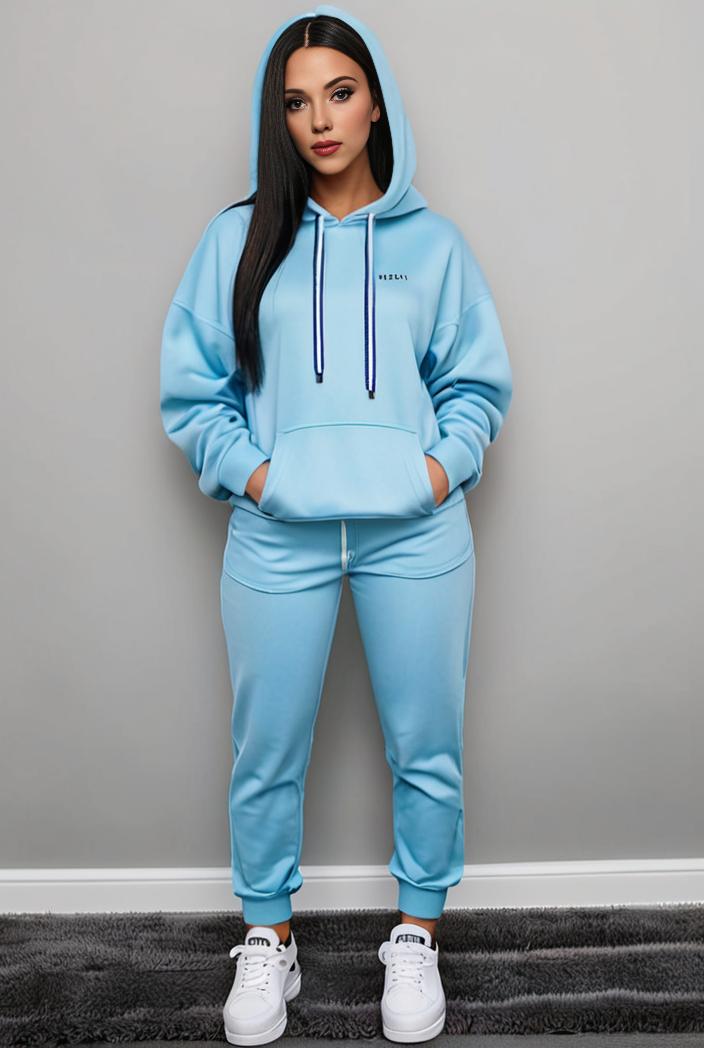 casual drawstring pants and hoodie combo set for women 136972