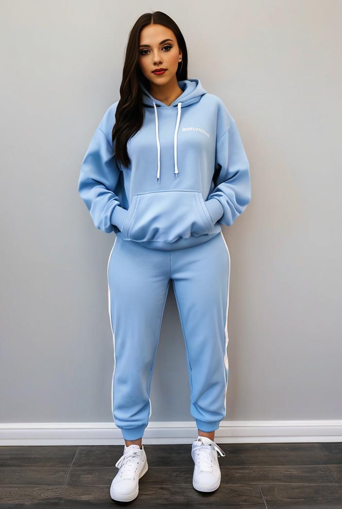 casual drawstring pants and hoodie combo set for women 136975
