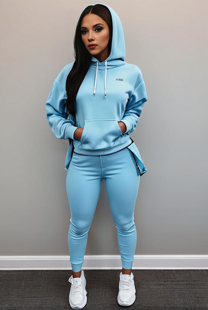casual drawstring pants and hoodie combo set for women 136977