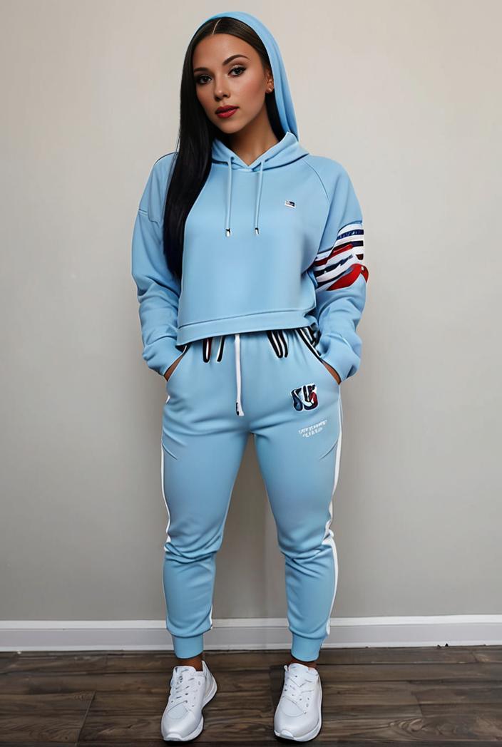 casual drawstring pants and hoodie combo set for women 136978