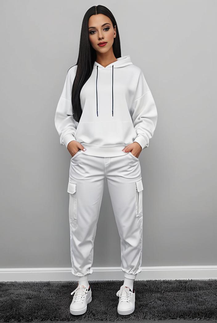 casual drawstring pants and hoodie combo set for women 136980