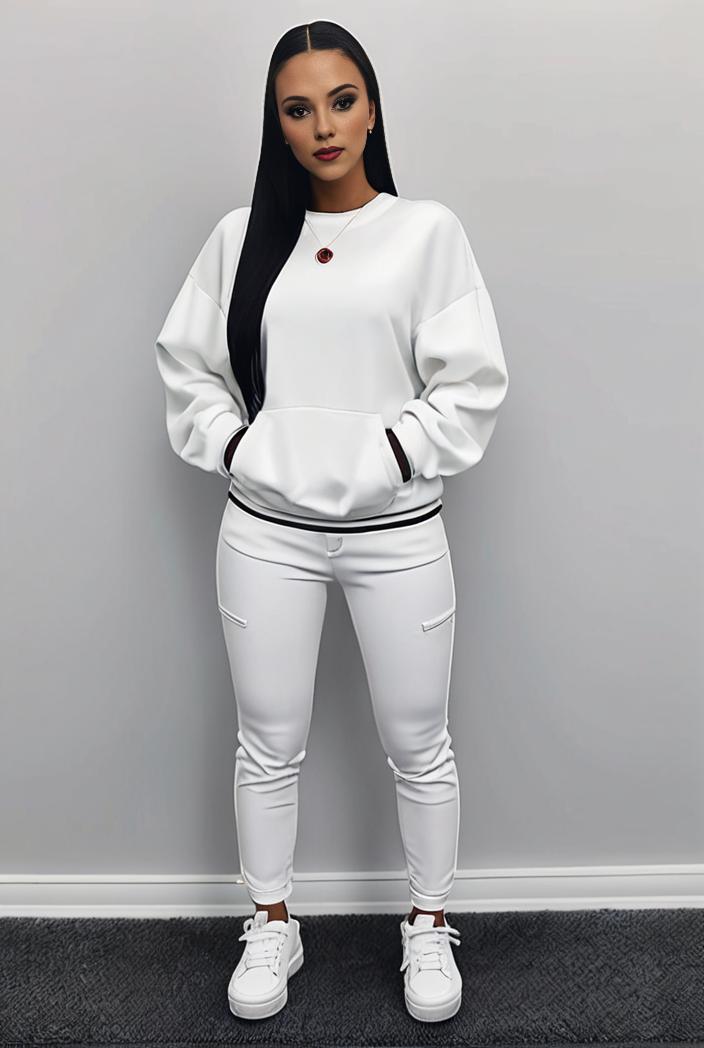 casual drawstring pants and hoodie combo set for women 136981