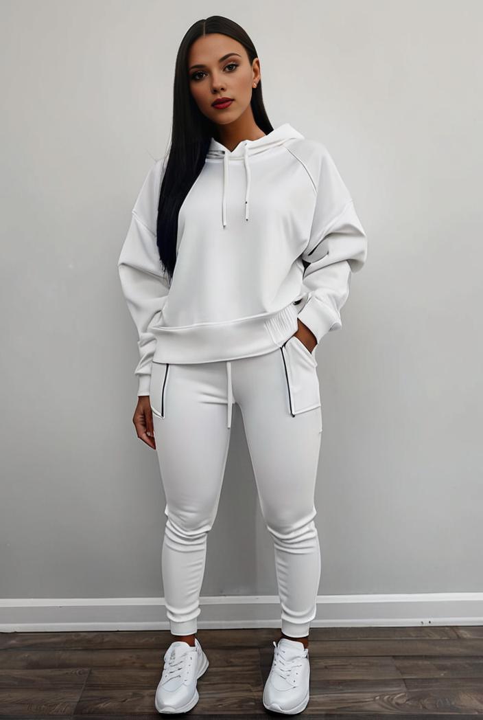 casual drawstring pants and hoodie combo set for women 136986