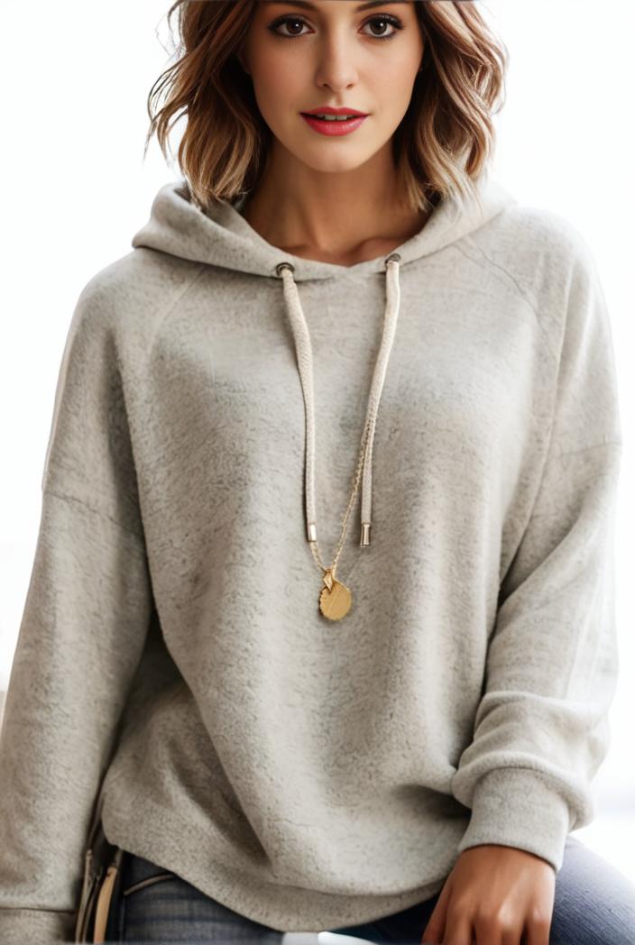 plus size casual hoodie women s plus solid ribbed long sleeve slight stretch hoodie drawstring sweatshirt 142543