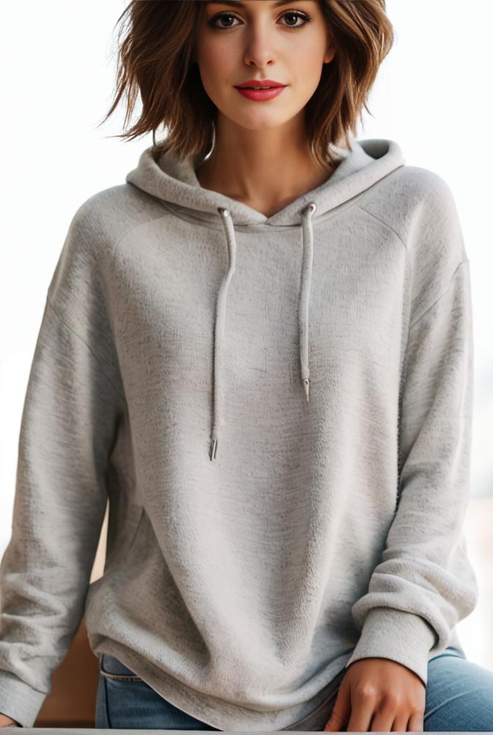 plus size casual hoodie women s plus solid ribbed long sleeve slight stretch hoodie drawstring sweatshirt 142548