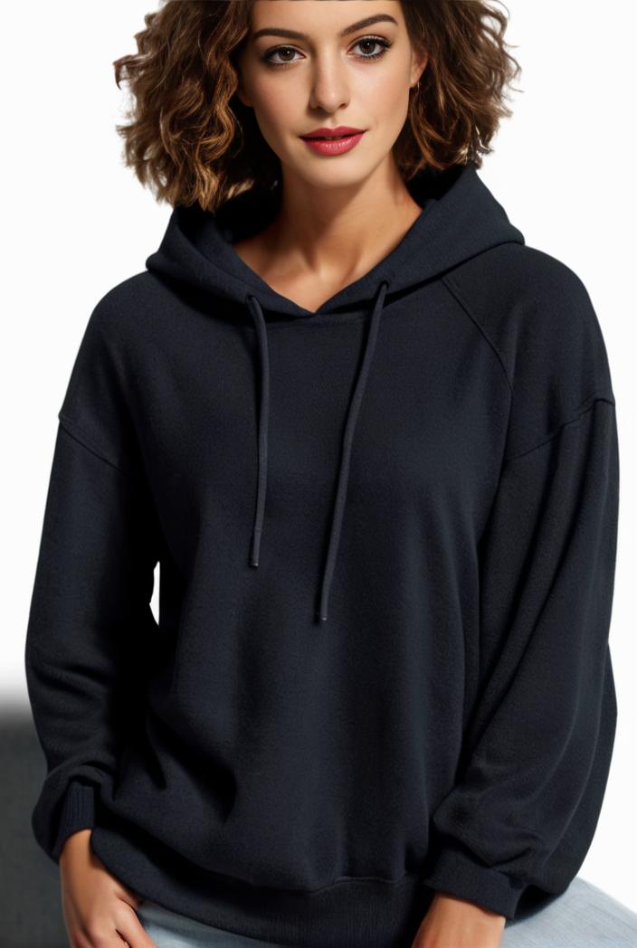 plus size casual hoodie women s plus solid ribbed long sleeve slight stretch hoodie drawstring sweatshirt 142553