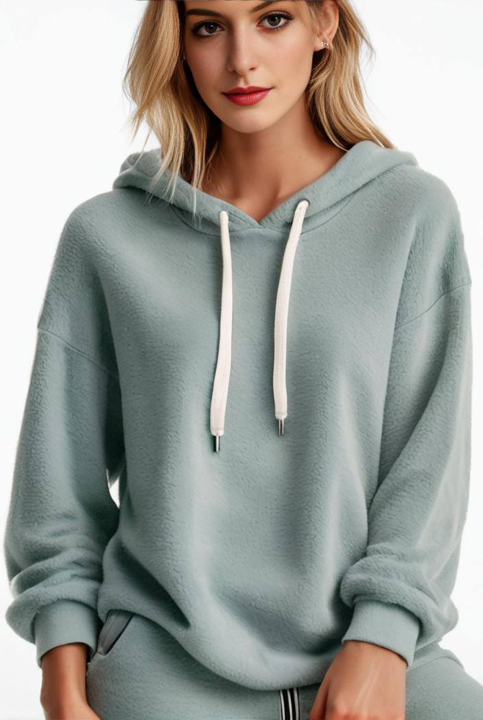 plus size casual hoodie women s plus solid ribbed long sleeve slight stretch hoodie drawstring sweatshirt 142567