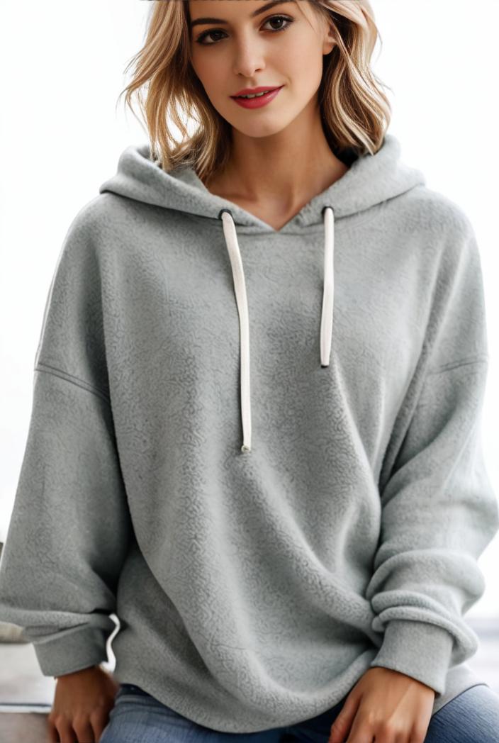 plus size casual hoodie women s plus solid ribbed long sleeve slight stretch hoodie drawstring sweatshirt 142568