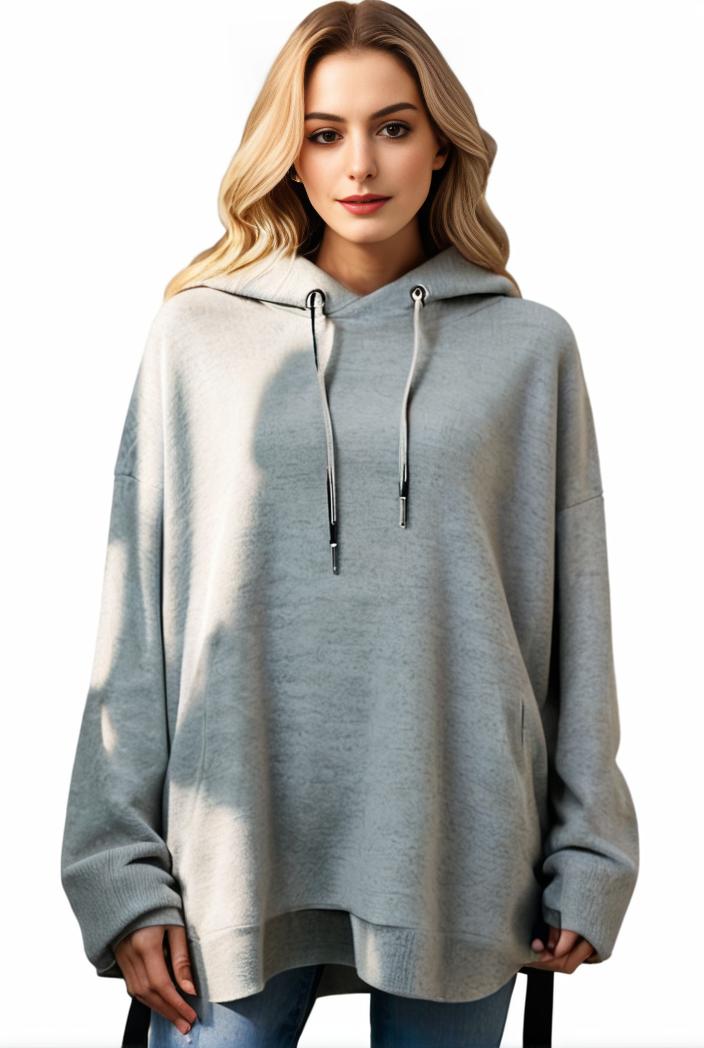 plus size casual hoodie women s plus solid ribbed long sleeve slight stretch hoodie drawstring sweatshirt 142576
