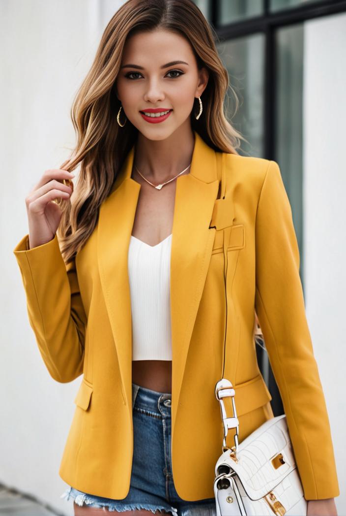 chic open front blazer with stylish pockets for women 138534