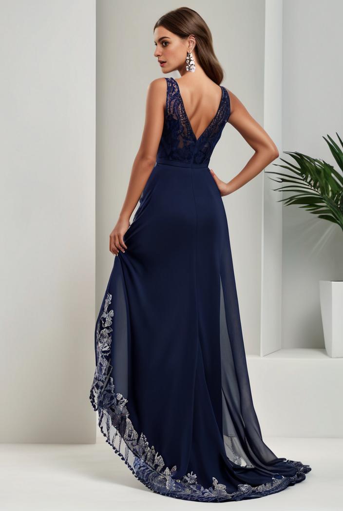 plus size sequin high low deep v neck tulle evening dresses 144535