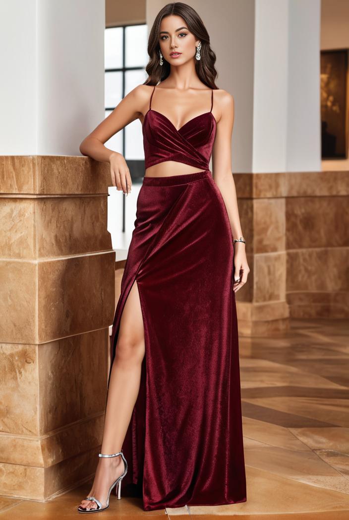 spaghetti strap 2 in 1 sheer evening dress 107363