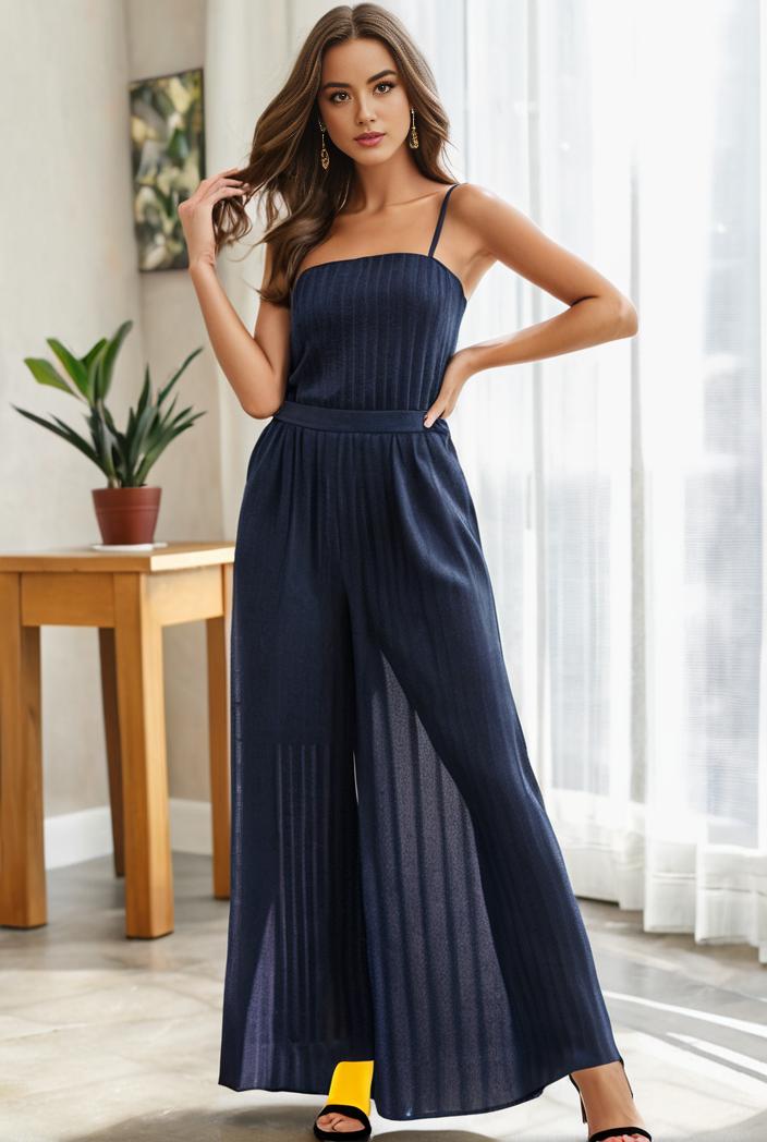 spaghetti strap 2 in 1 sheer evening dress 107443