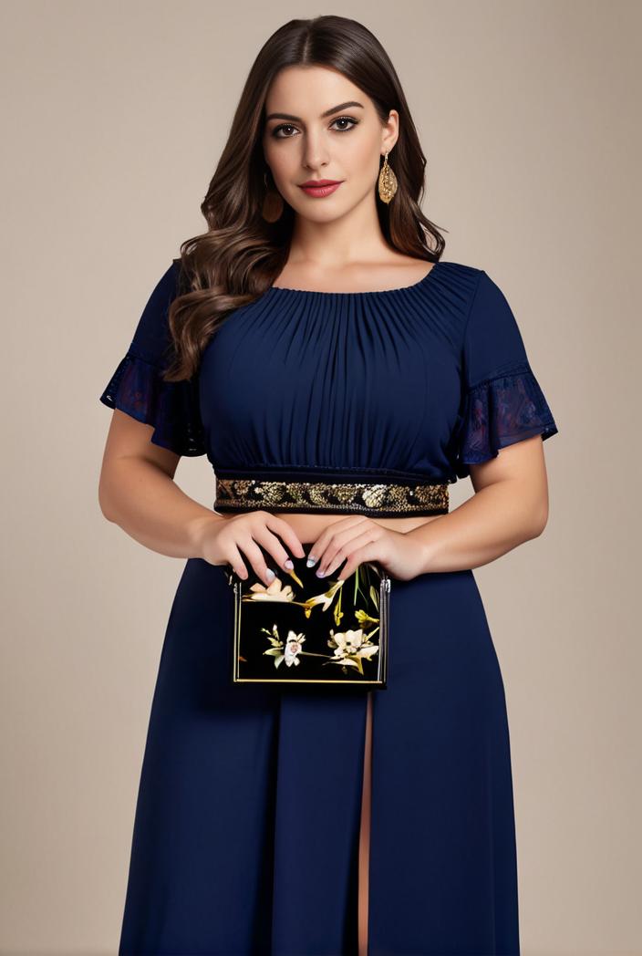 plus size simple chiffon pleated a line round neckline bridesmaid dress 145104
