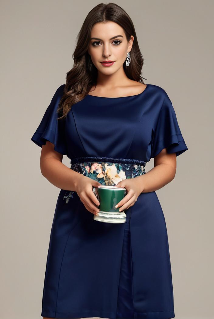 plus size simple chiffon pleated a line round neckline bridesmaid dress 145107