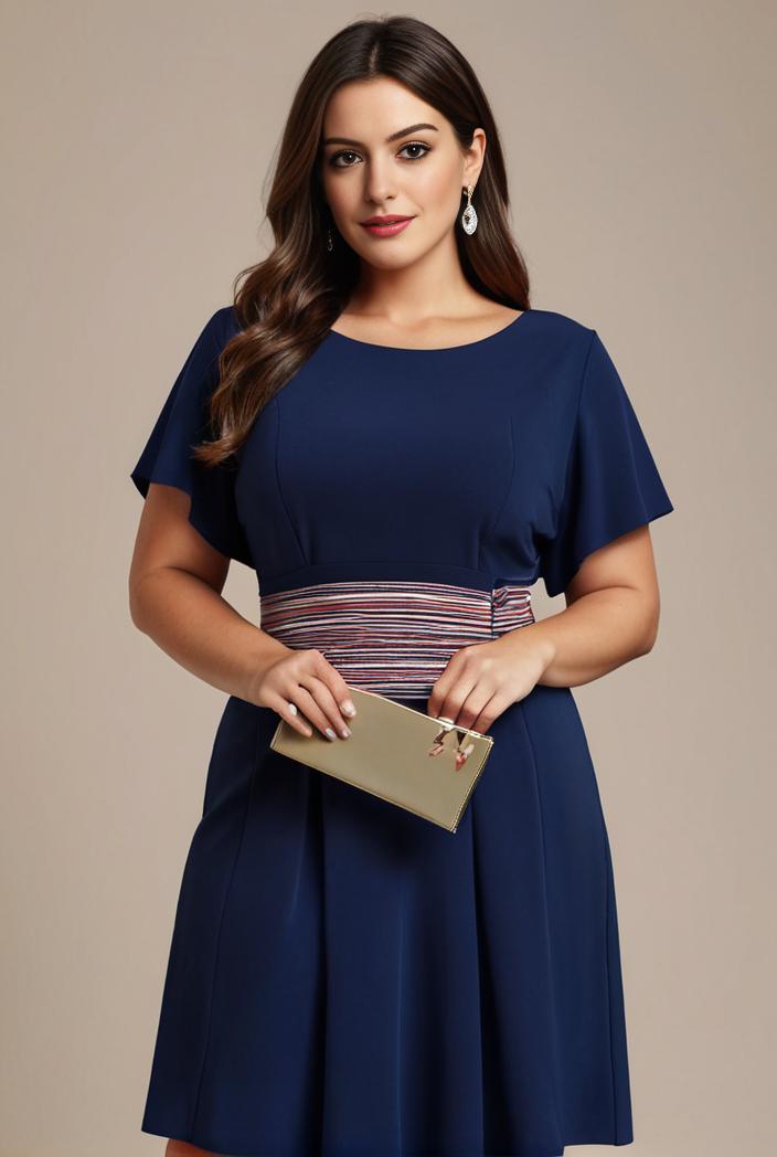 plus size simple chiffon pleated a line round neckline bridesmaid dress 145109