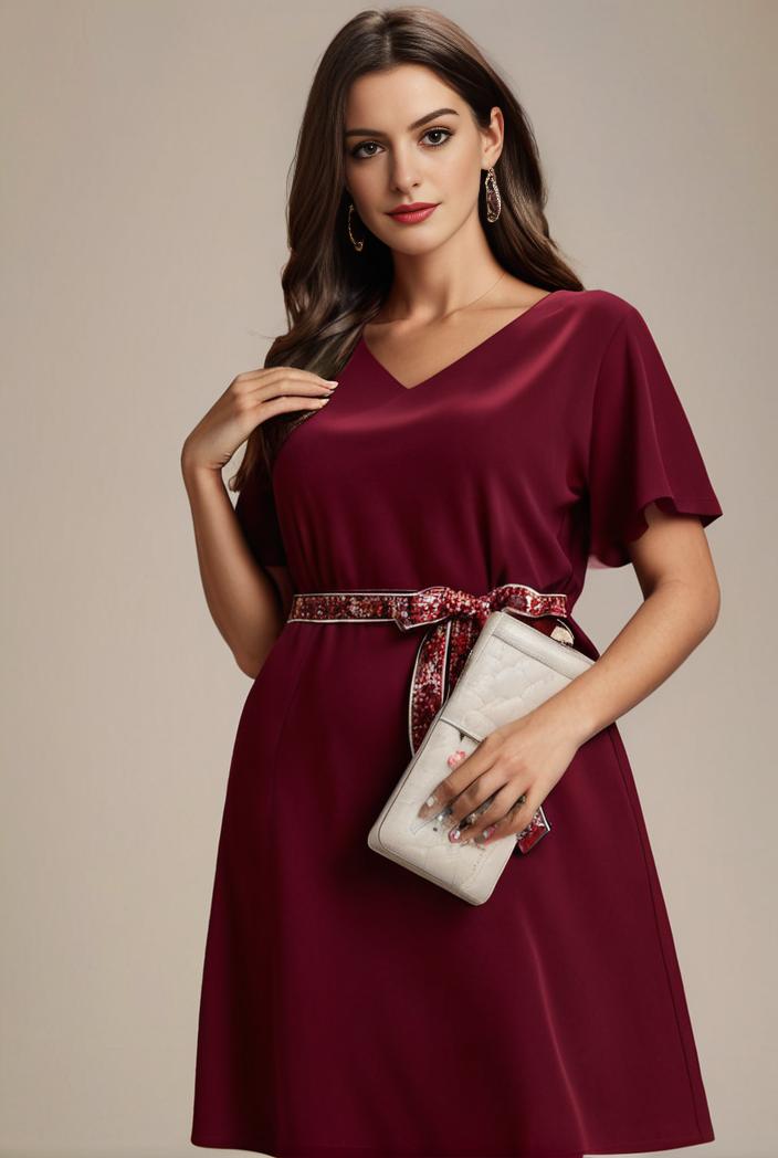 plus size simple chiffon pleated a line round neckline bridesmaid dress 145117