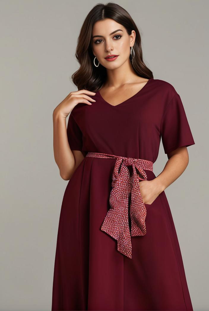 plus size simple chiffon pleated a line round neckline bridesmaid dress 145119