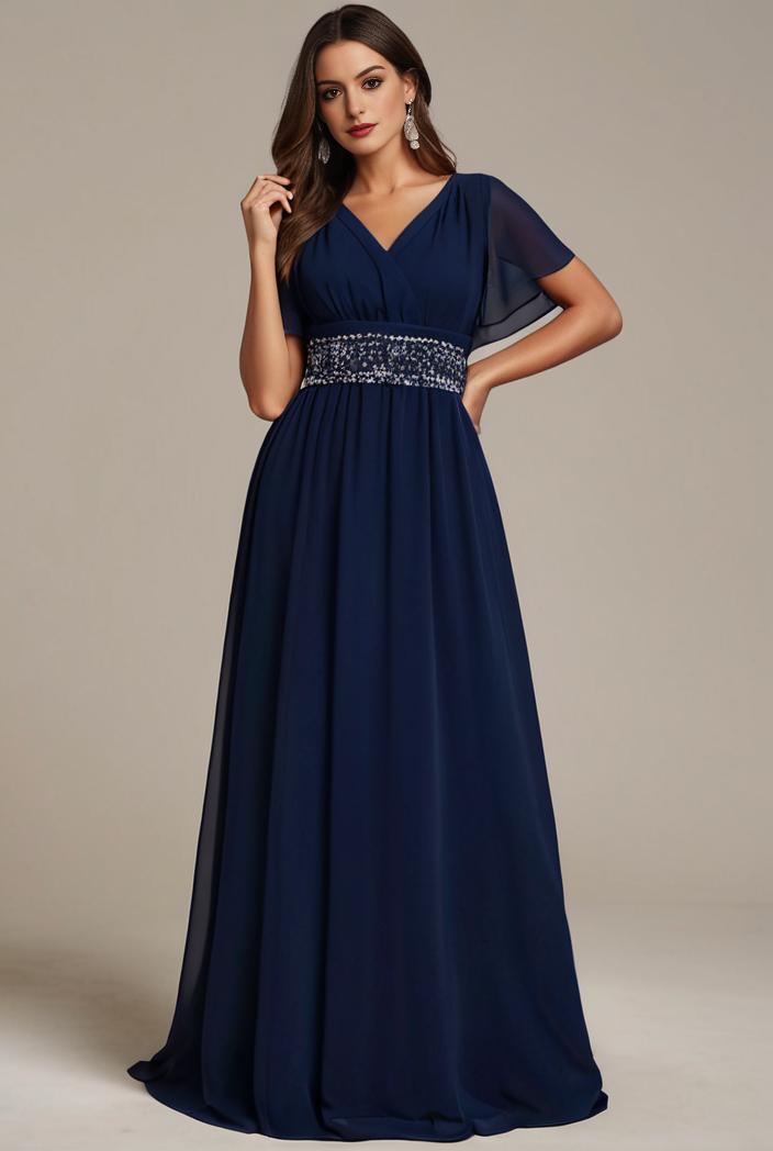 plus size simple chiffon pleated a line round neckline bridesmaid dress 145151