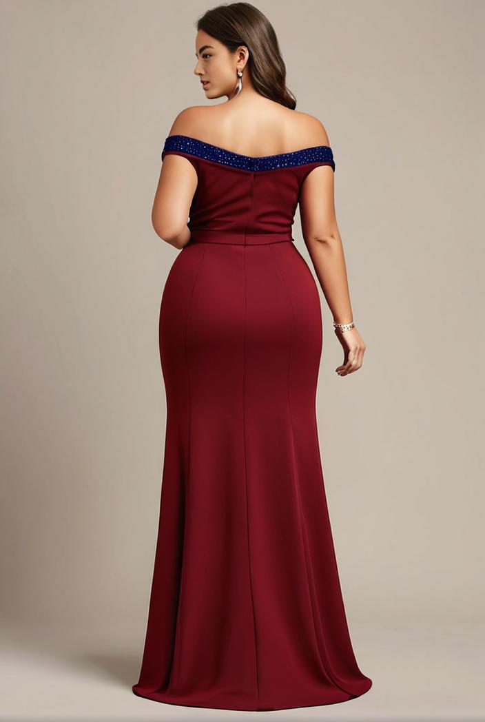 stylish plus size bodycon deep v neck sequin evening dress 107783