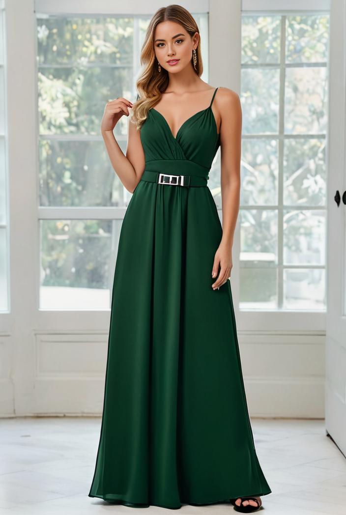 convertible chiffon lace open back spaghetti straps bridesmaid dress 111105