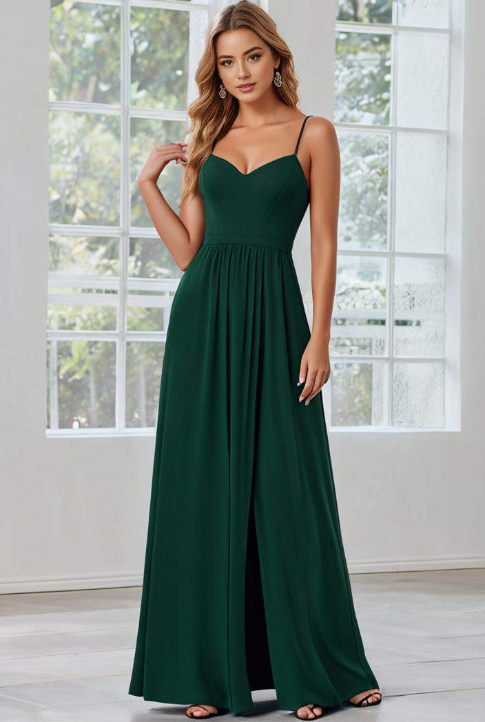 convertible chiffon lace open back spaghetti straps bridesmaid dress 111106