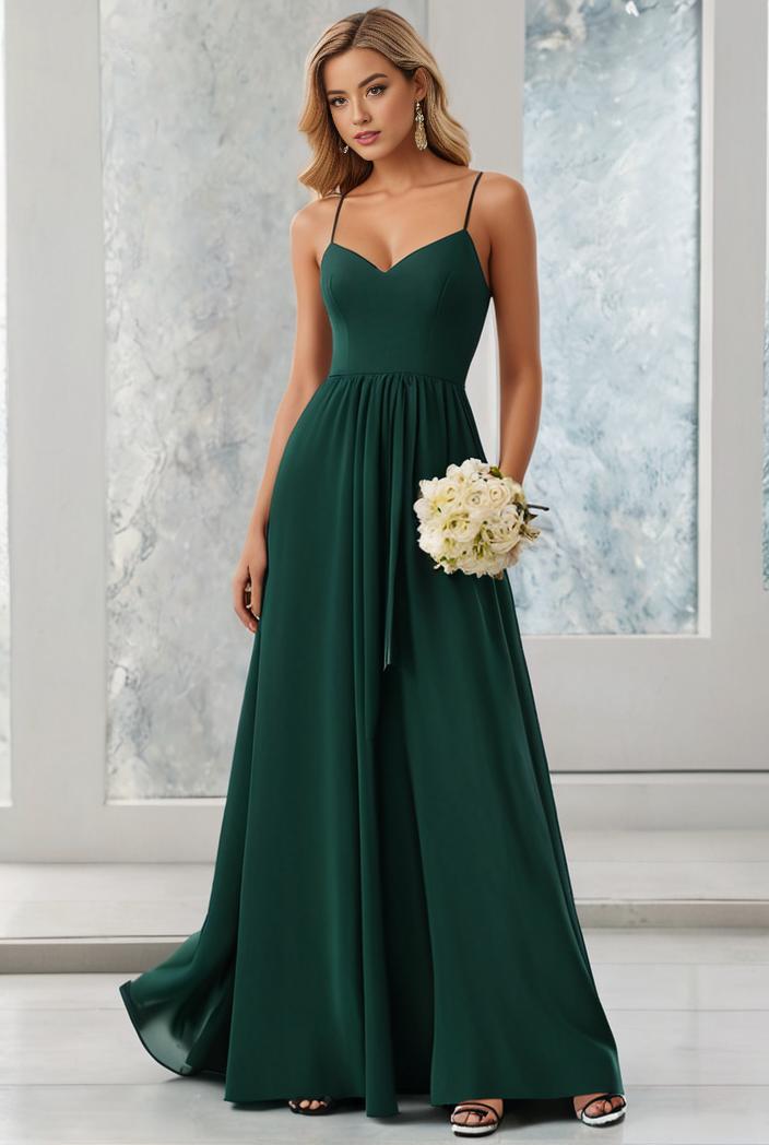 convertible chiffon lace open back spaghetti straps bridesmaid dress 111121