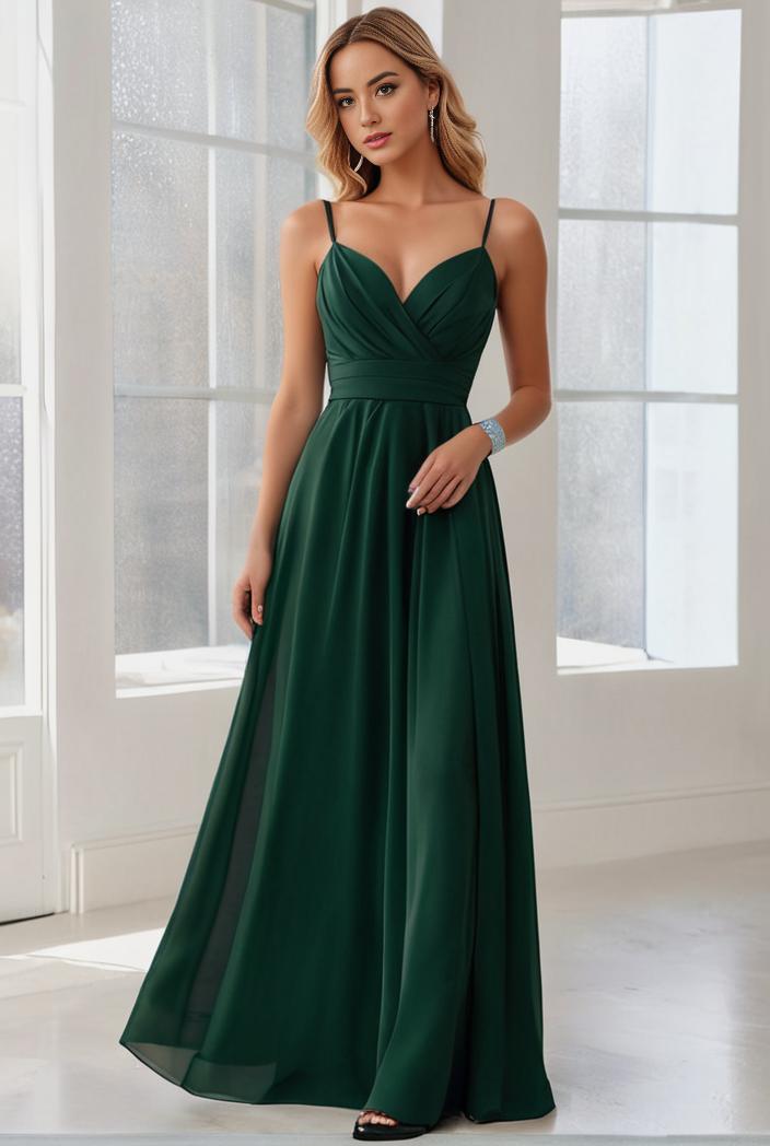 convertible chiffon lace open back spaghetti straps bridesmaid dress 111131