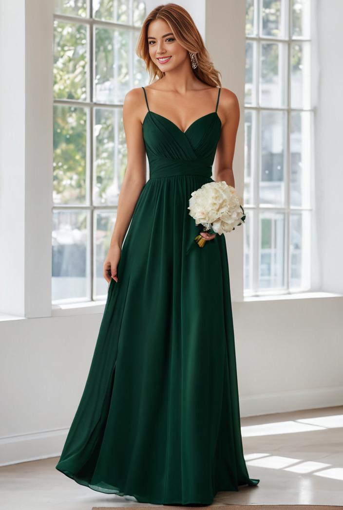 convertible chiffon lace open back spaghetti straps bridesmaid dress 111133