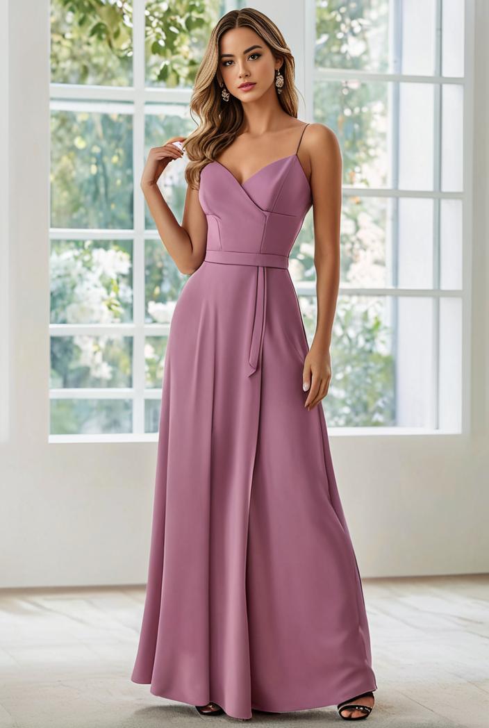 convertible chiffon lace open back spaghetti straps bridesmaid dress 111135