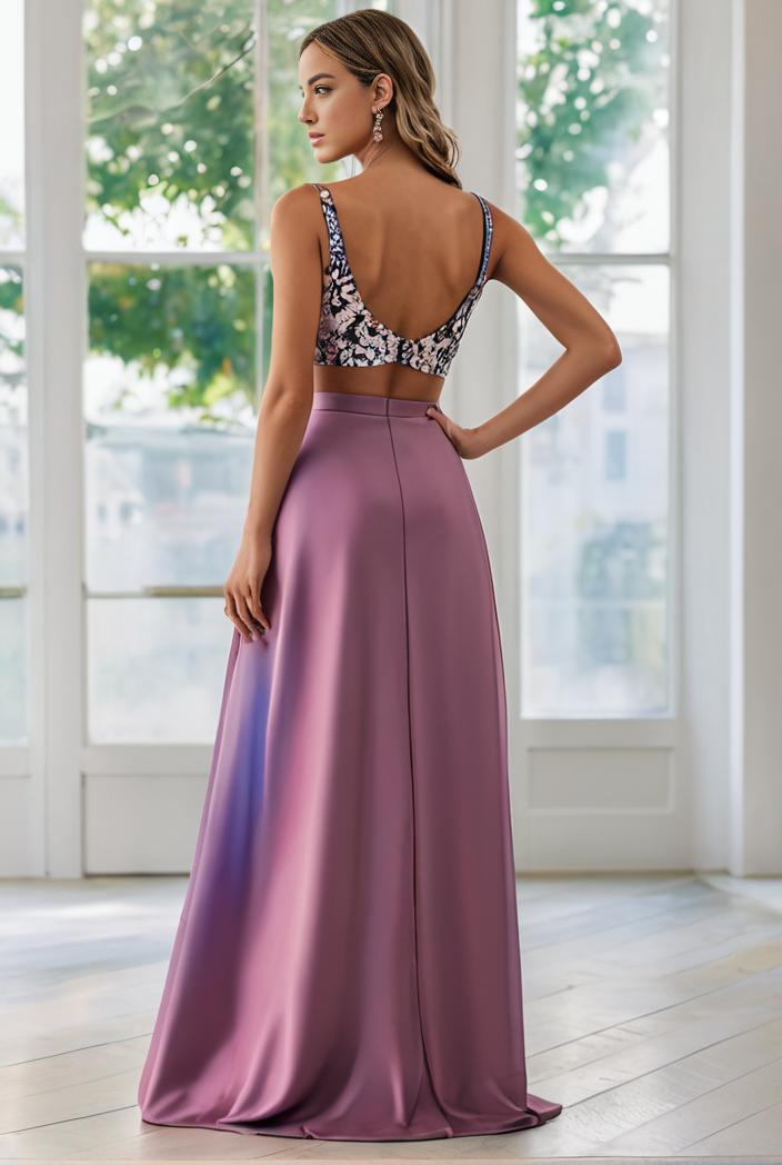 convertible chiffon lace open back spaghetti straps bridesmaid dress 111151