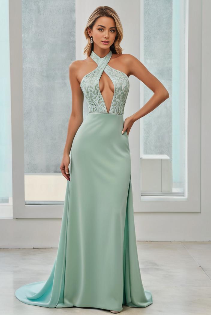 convertible chiffon lace open back spaghetti straps bridesmaid dress 111174