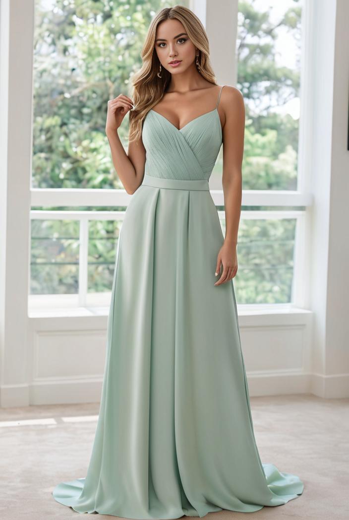 convertible chiffon lace open back spaghetti straps bridesmaid dress 111184