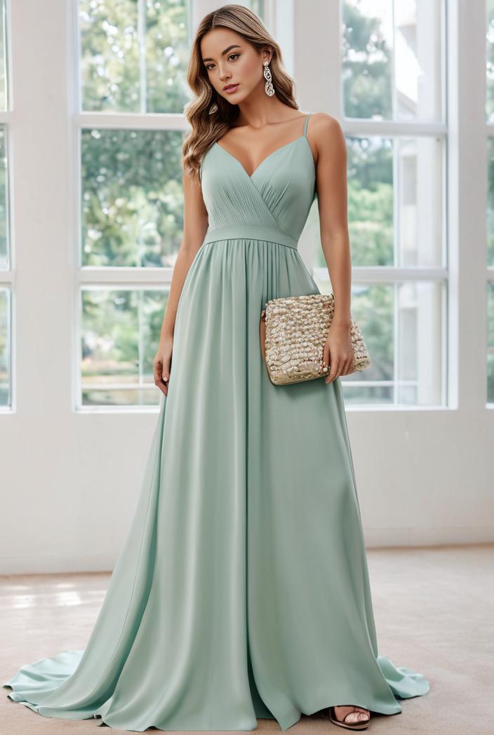 convertible chiffon lace open back spaghetti straps bridesmaid dress 111192