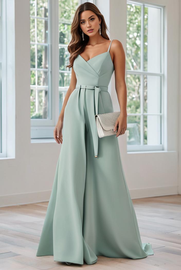 convertible chiffon lace open back spaghetti straps bridesmaid dress 111194