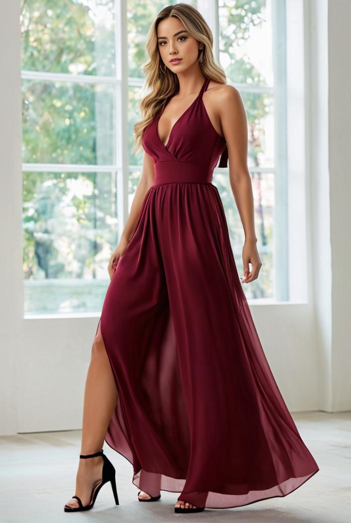 elegant chiffon high low off the shoulder bridesmaid dress 112633