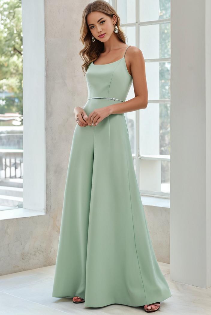 flowy chiffon one shoulder with three straps bridesmaid dress 115434