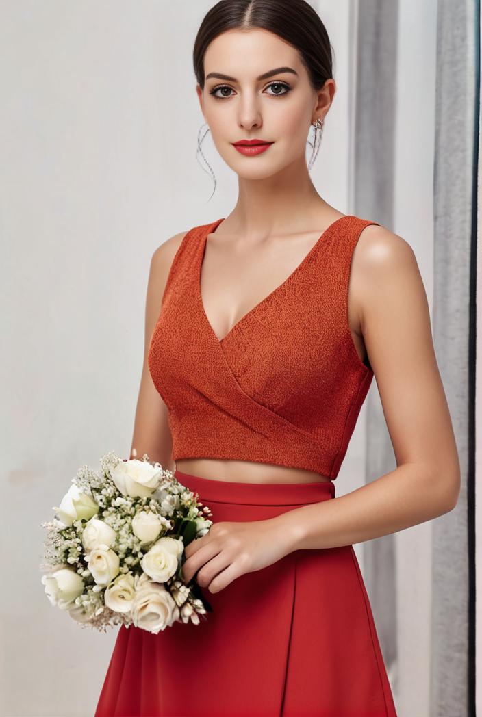 deep v neck lace chiffon bridesmaid dress with asymmetrical hem 104229