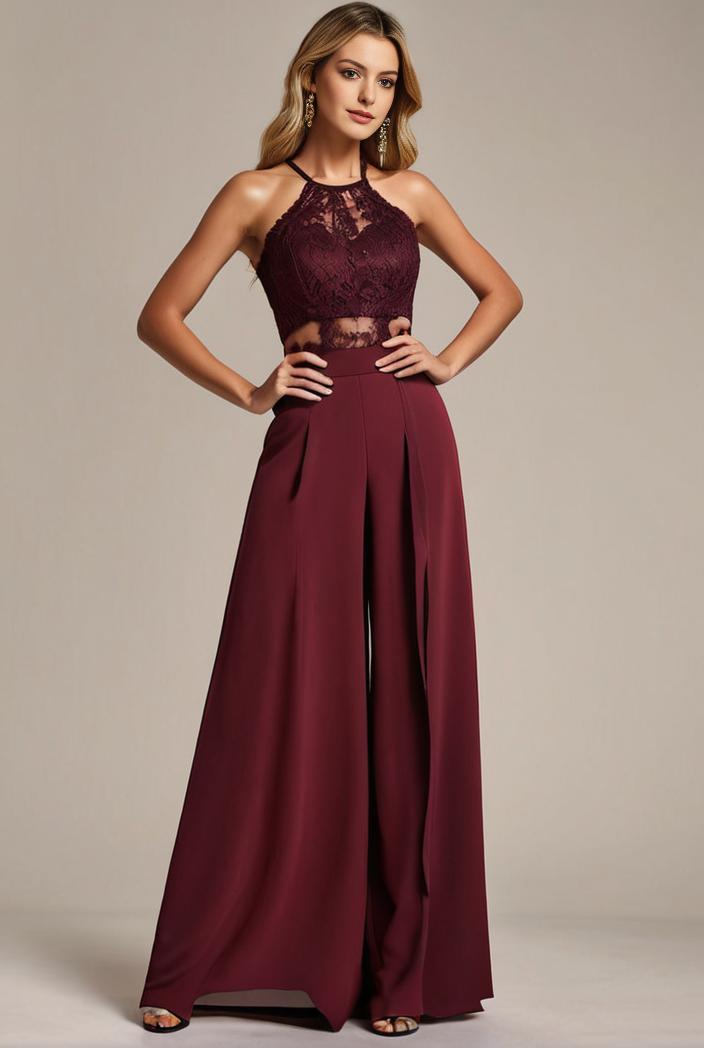 elegant chiffon maxi evening dress with lace cap sleeve 105321