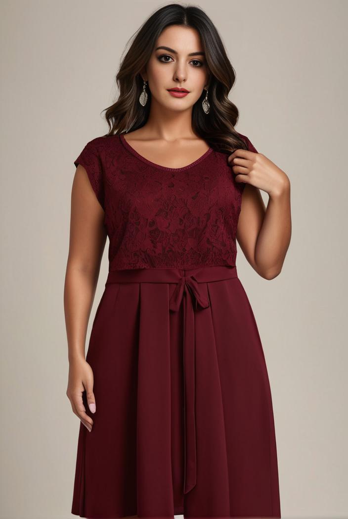 elegant chiffon maxi evening dress with lace cap sleeve 105331