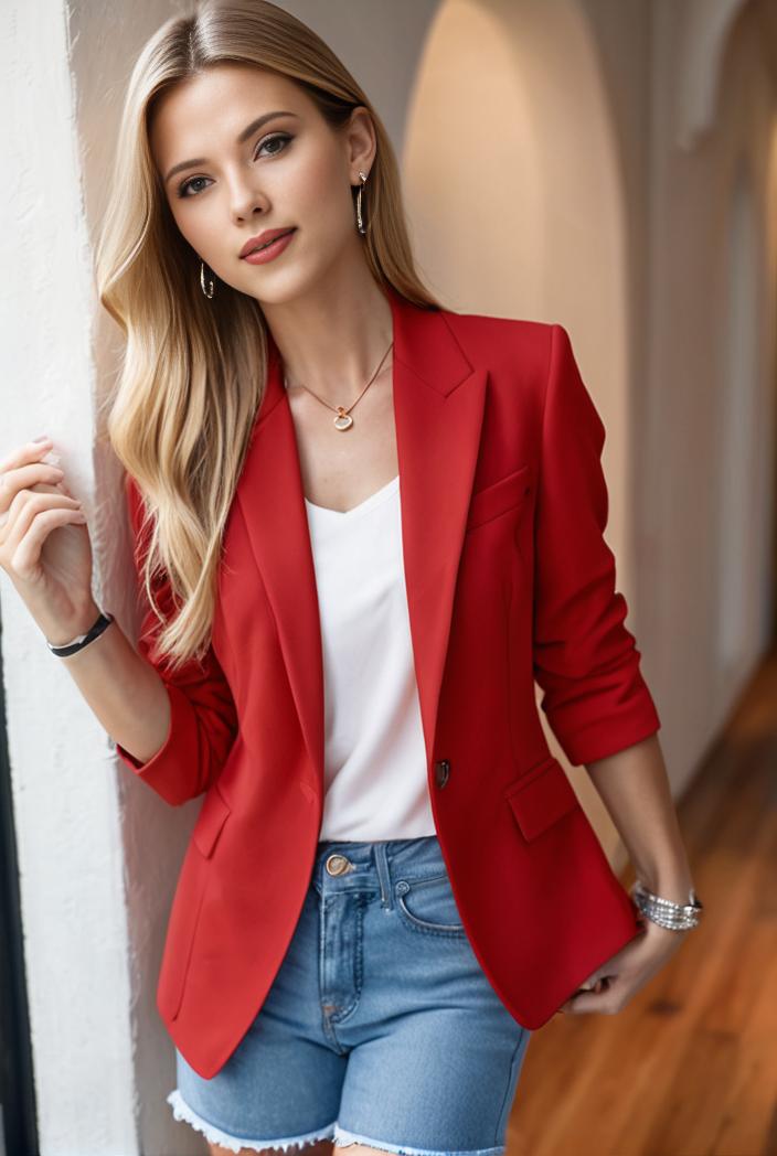ladies solid button up blazer with long sleeves casual lapel design 101325